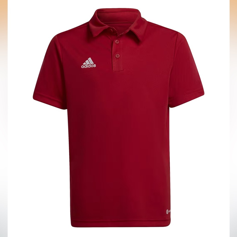 Adidas Kids Polo Shirt in Bold Red size M